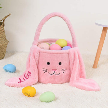 Cute Easter Gift Basket For Kids, Personalized Easter Gifts, Egg Basket For Kids, Girls Easter Basket, Custom Rabbit Basket, Easter Bunny