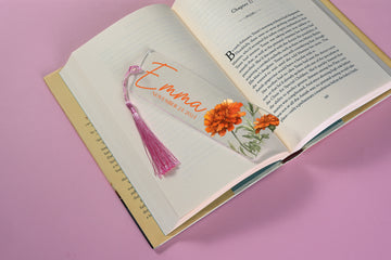 Personalized Birth Flower Bookmark With Name, Mom Gifts