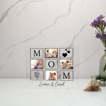 Mothers Day Acrylic Custom Picture Stand, Acrylic Wall Sign, Gift for Mom