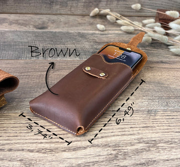 Leather Phone Belt Bag, Phone Waist Bag, Leather Phone Pouch
