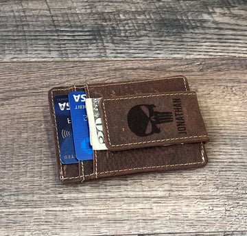 Personalized Slim Wallet, RFID Minimalist Leather Card holder