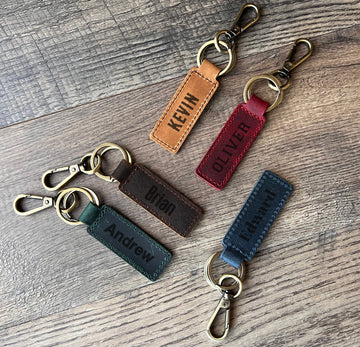 Personalized Leather Key Chain, Customized Keychain