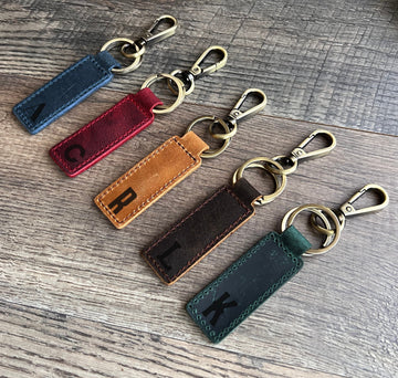 Personalized Leather Key Chain, Customized Keychain