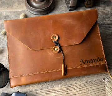 Personalized Padfolio, Engraved Leather Business Work Bag