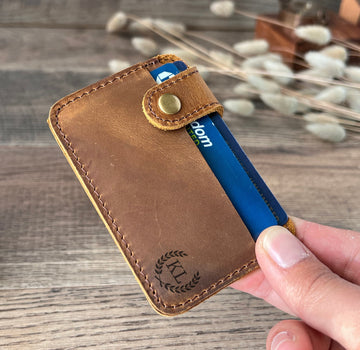 Gizify Small Leather Card Holder , Front Pocket Slim Wallet