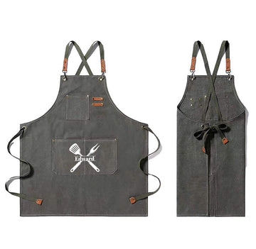 Personalized Custom Apron For Thanksgiving, Canvas Apron for Him, Thanksgiving Gifts, Grilling Apron, Custom Text Apron, Adjustable Apron