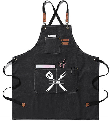 Personalized Custom Apron For Thanksgiving, Canvas Apron for Him, Thanksgiving Gifts, Grilling Apron, Custom Text Apron, Adjustable Apron