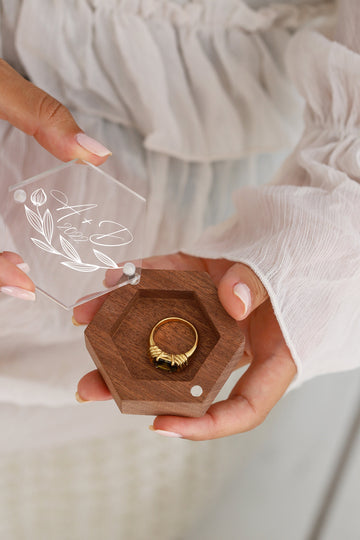 Custom Proposal Ring Box, Personalized Wood and Acrylic Ring Box