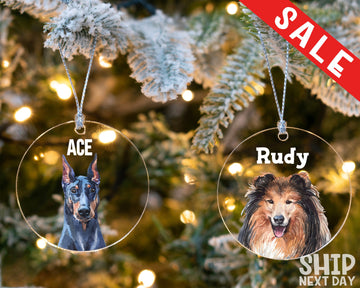Customized Pet Ornament, Personalized Acrylic Dog Picture Ornament