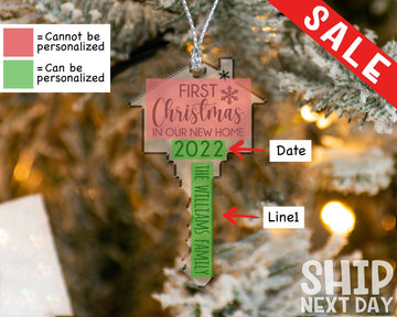 Gizify Custom Acrylic Key Ornament, Personalized Christmas New Home Ornament