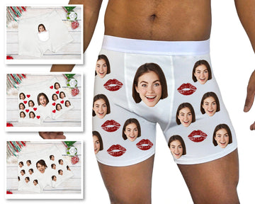 Personalized Face Boxers for Groom, Custom Photo Husband Boxers