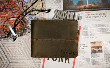 Personalized Slim Leather Wallet, Fathers Day Wallet, Gifts for Man