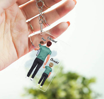 Personalized Keychain for Dad,  Custom Keychain For Father, Dads Day Gift