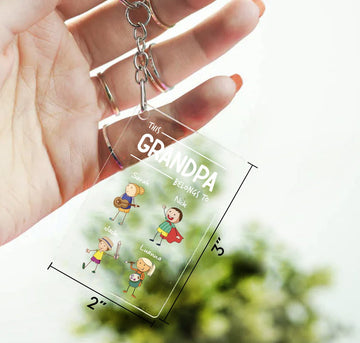 Personalized Granpa Keychain, Custom Acrylic Keychain