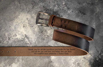 Personalized Engraved Leather Belt,  Leather Belt for Fathers Day Gift