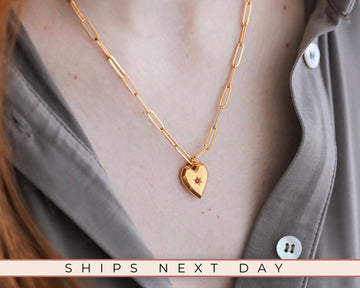 18K Gold Filled Necklace, Minimalist Love Heart Pendant