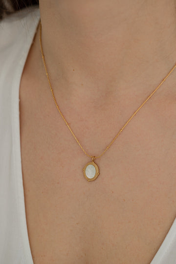 18K Gold Filled White Shell Necklace