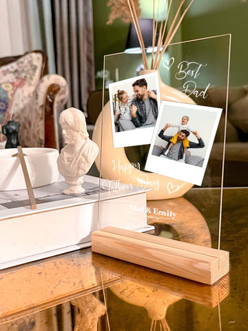 Personalized Father and Son Picture Stand, Family Picture Stand