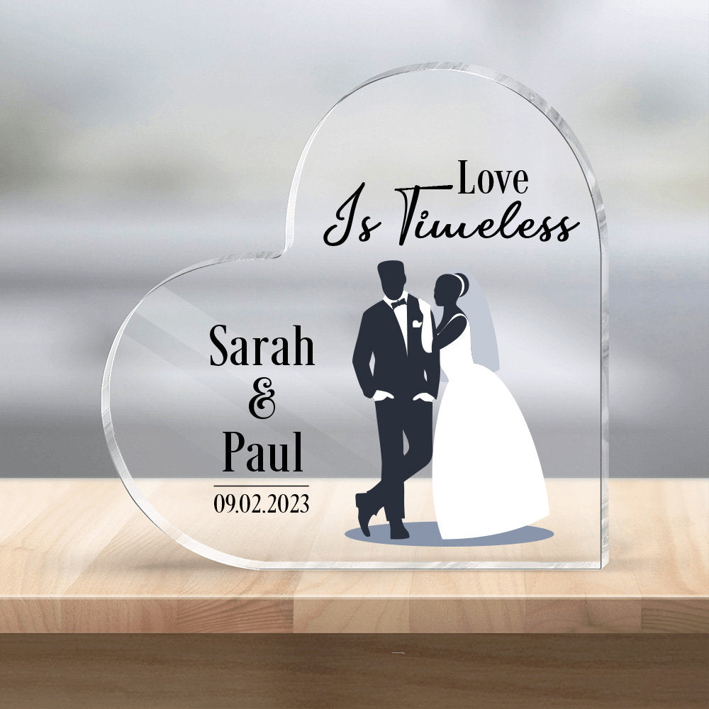 Personalized Acrylic  Display for Couple,Heart Shaped Custom Name Stand