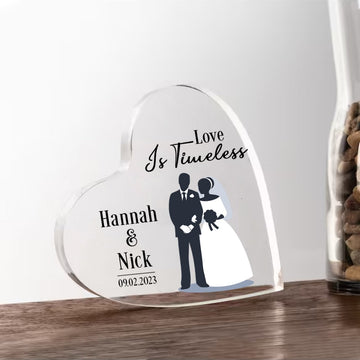 Personalized Acrylic  Display for Couple,Heart Shaped Custom Name Stand