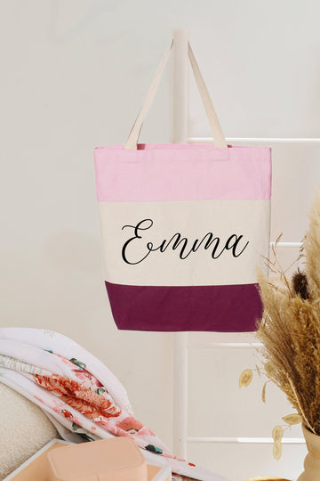 Custom Canvas Tote Bag, Personalized Summer Beach Tote Bags