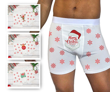 Custom Christmas Boxers, Cute Boxer Briefs for Him, Christmas Gifts for Boyfriend, Christmas Underwear for Husband, Merry Christmas Boxers