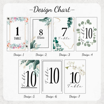 Personalized Acrylic Table Stand, Floral Table Numbers Stand