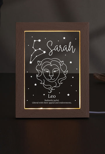 Personalized Zodiac Sign Lamp, Acrylic Constellation Picture Frame