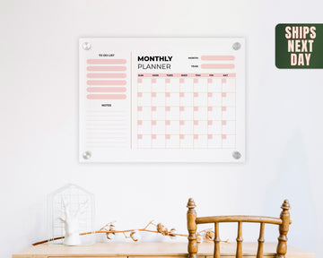 Custom Monthly Family Planner, Acrylic Calendar