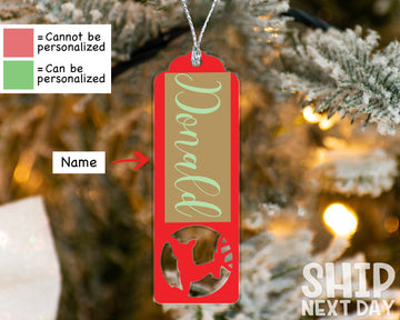 Personalized Name Ornament, Custom Christmas Ornament, Christmas Gifts, Housewarming Christmas Decor, Christmas Keepsake, Reindeer Ornament