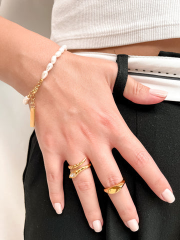 18K Gold Filled Pearl Chain Bracelet, Personalized Bracelet