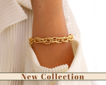 Gizify 18K Gold Filled Link Chain Bracelet,