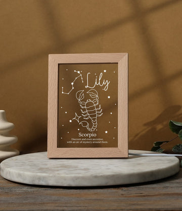 Personalized Zodiac Sign Lamp, Acrylic Constellation Picture Frame