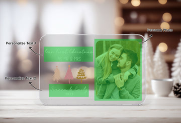 Personalized Photo Plaque for Couples, Custom Acrylic Desk Plaque