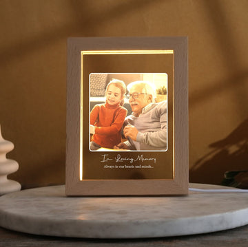 Gizify Custom  Acrylic Picture Frame with Light, Personalized Stand, Unique Night Lights