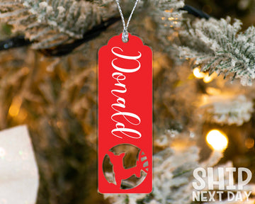 Personalized Name Ornament, Custom Christmas Ornament, Christmas Gifts, Housewarming Christmas Decor, Christmas Keepsake, Reindeer Ornament