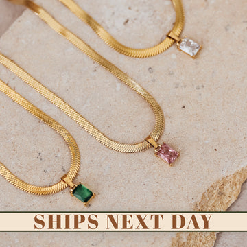 Gizify 18K Gold Filled Snake Chain Necklace, Cubic Zirconia  Gemstone Necklace