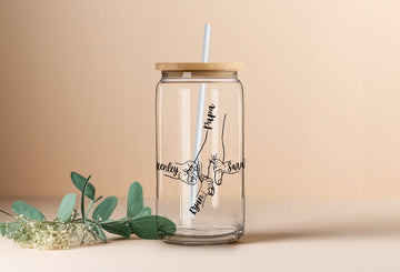 Iced Coffee Cup ,Personalized Glass Tumbler ,Gift for Father