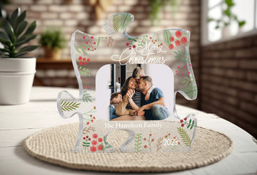 Personalized Christmas Photo Sign, Acrylic Family Picture Sign