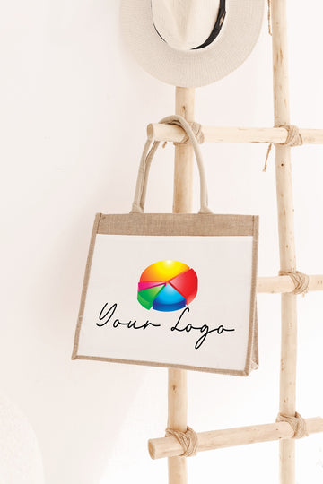 Personalized Company Logo Jute Bag, Custom Canvas Tote Bag