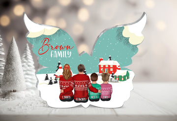Personalized Family Picture Sign, Custom Christmas Decoration