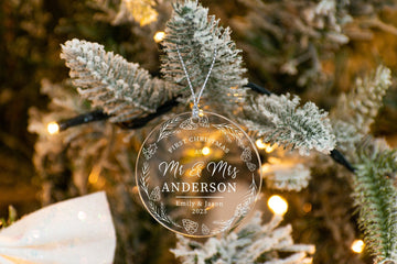 Personalized Mr and Mrs Ornament, Custom Name Ornament